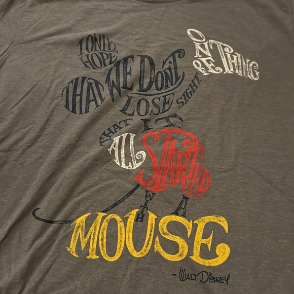 Mickey Mouse Men’s Disney Shirt in Dark Gray - Picture 2 of 4